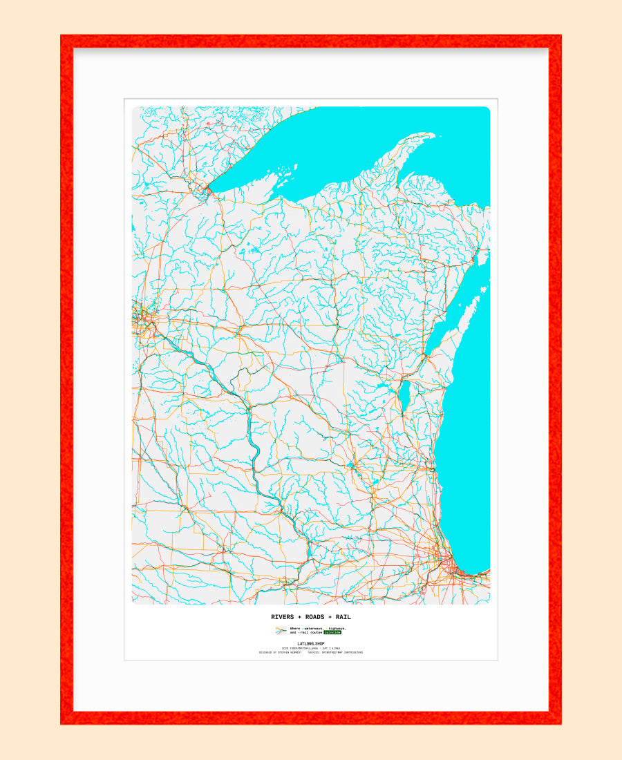 Rivers + Roads + Rail / XL Print