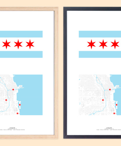 Chicago City Flag / City Map