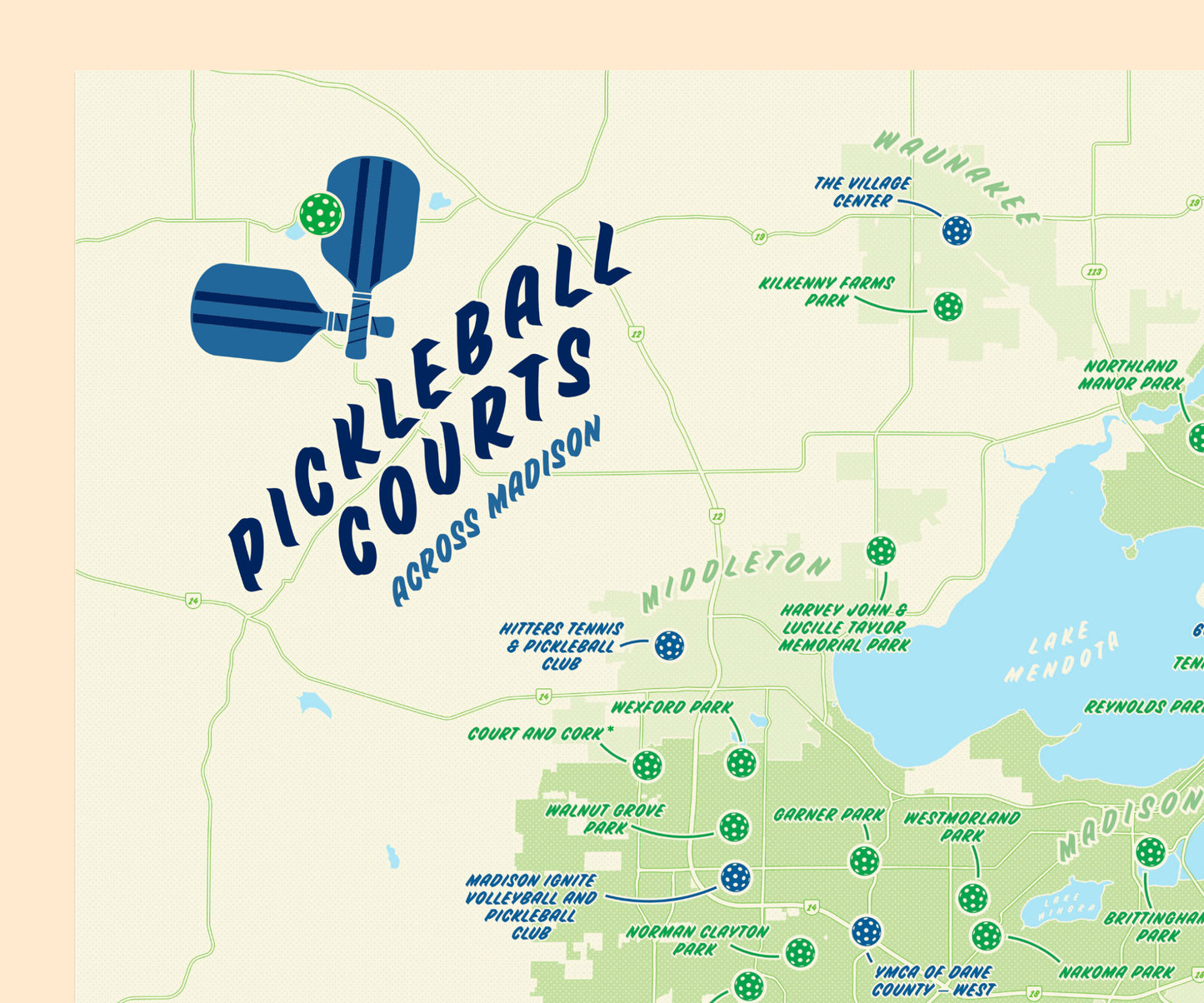 Pickleball Courts Across Madison