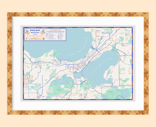 Bike Map of Madison / XL Print