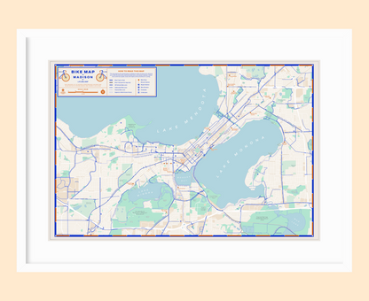 Bike Map of Madison / XL Print