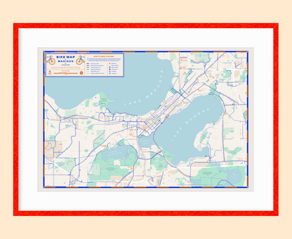 Bike Map of Madison / XL Print