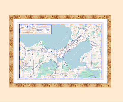 Bike Map of Madison / XL Print