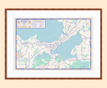 Bike Map of Madison / XL Print